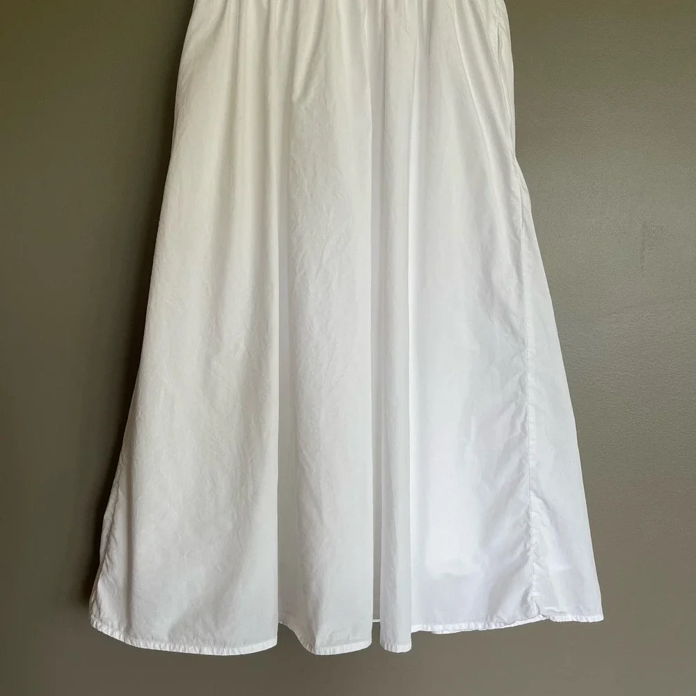 J. CREW Sleeveless Cotton Poplin A-line Shirtdress White Size‎ 4 Preppy Classic